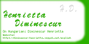henrietta diminescur business card